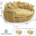 thumbnail image 5 of Cloud Couch Modern Chenille and Memory Foam Oversized and Round Chaise Sleeper Sofa with 14 Pillows, 5 of 9