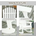 thumbnail image 5 of Outsunny Rustic Wooden Adirondack Rocking Chair Outdoor Lounge Chair Fire Pit Seating with Slatted Wooden Design for Patio, Backyard, White, 5 of 9