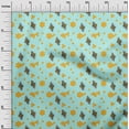 thumbnail image 3 of oneOone Viscose Jersey Aqua Blue Fabric Honey Bees Quilting Supplies Print Sewing Fabric By The Yard 60 Inch Wide, 3 of 4