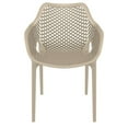 thumbnail image 3 of Luxury Commercial Living 32.25" Taupe Gray Outdoor Patio Dining Arm Chair - Extra Large, 3 of 9