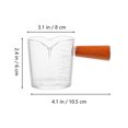 thumbnail image 3 of Shisuyan 2pcs Scale Measuring Glass Coffee Cup Baking Measuring Cup Wooden Handle Milk Cup, 3 of 9