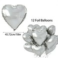 thumbnail image 2 of Love Heart Foil Balloons 10 PCS 18 inch Aluminum for Wedding Bridal Shower Valentines Day Engagement Marriage Party Decorations Black, 2 of 6