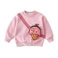 thumbnail image 3 of Kids Cute 3D Cartoon Pocket Pullover Sweatshirt Cute Casual Crew Neck Sweatshirt Girls Boys Funny Graphic Novelty Shirts with Bag, 3 of 6