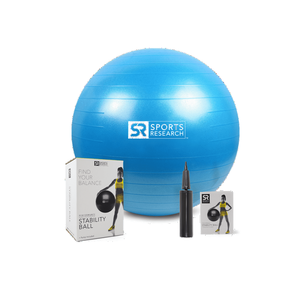 Sports Research Exercise Stability Ball with Pump 75cm Blue Walmart