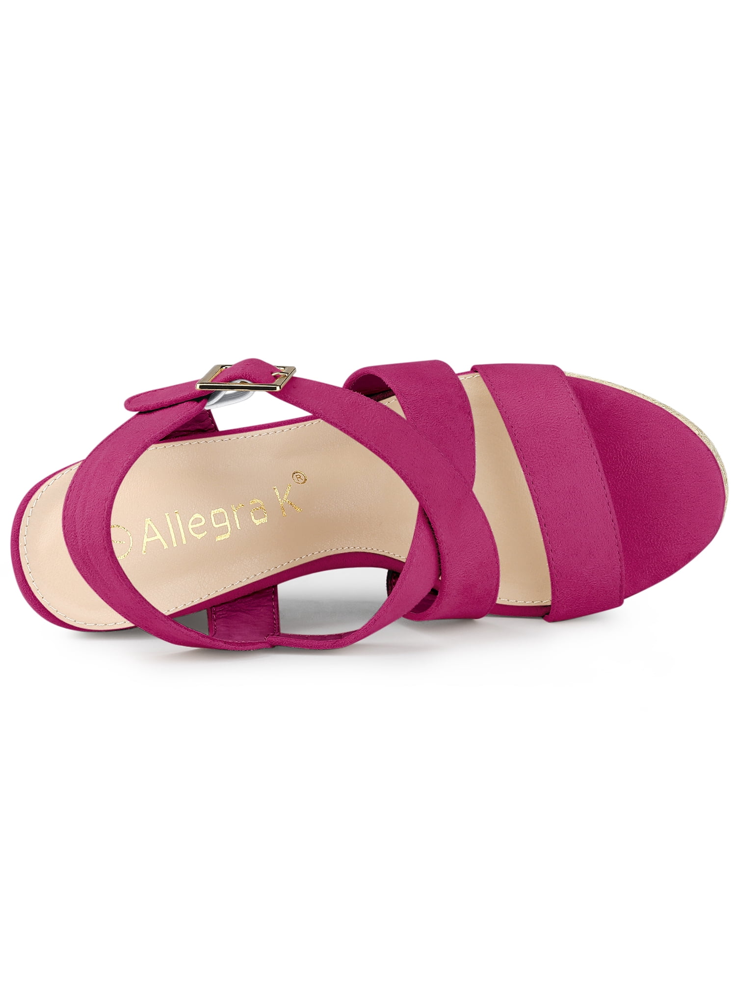 DARING DIVA Women's Stylish Espadrilles Platform Slingback Wedges Sandals Hot Pink 8.5