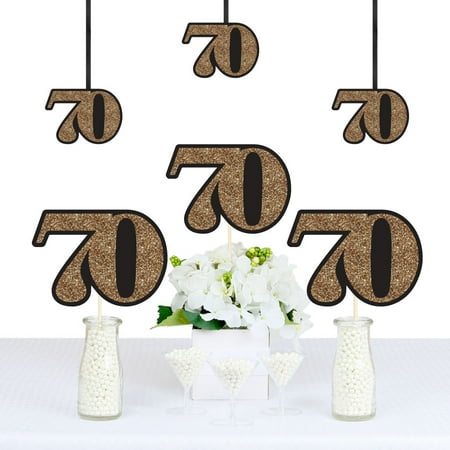 Adult 70th Birthday Gold Decorations Diy Party Essentials Set Of 20