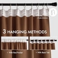 thumbnail image 3 of Back Tab Blackout Curtains 108 Inch Long 2 Panels Set for Living Room Bedroom, Rod Pocket/Pinch Pleated Extra Long Thermal Insulated Room Darkening Light Blocking Drapes, Cappuccino Brown, 3 of 9