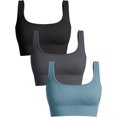 thumbnail image 1 of SURJDE Women's 3 Piece Medium Support Tank Top Ribbed Seamless Removable Cups Workout Exercise Sport Bra, 1 of 3