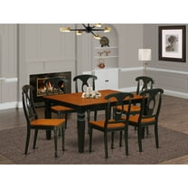 East West Furniture Weston 7-piece Dining Table and Chairs in Black/Cherry