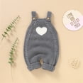 thumbnail image 2 of Generic Kids Loose it Sweaters Baby Knit Romper Cotton Sleeveless Boy Girl Sweater Clothes Heart Pattern Jumpsuit Outfits for Cute Fashion Soft Comfortable Pullover(9-12 Months,Grey), 2 of 9