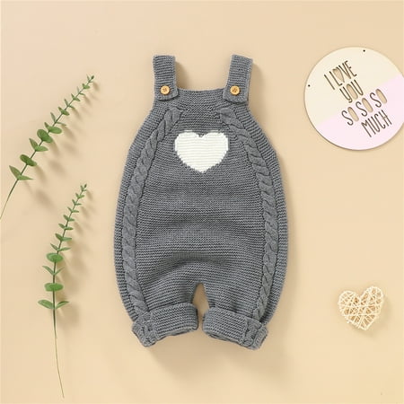 

Hunpta Newborn Infant Baby Knit Romper Cotton Sleeveless Boy Girl Sweater Clothes Heart Pattern Jumpsuit 1 Piece Outfits