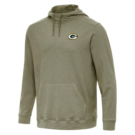 Men's Antigua Olive Green Bay Packers Cloud Pullover Hoodie