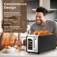 thumbnail image 5 of 4 Slice Toaster with Touchscreen Long Slot, Stainless Steel Smart Bread Toaster for Bagel Muffin Waffle Gluten Free Breads, Timer, Defrost, Reheat, 120V 1400W, 5 of 7