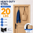 thumbnail image 2 of Over the Door Hooks for 1-3/8" Doors, Heavy Duty Steel Wall-Friendly Door Hangers, No Drill Bathroom Towel Hooks, Rust Resistant Coat Hooks for Robes, Hats & Bags, Black, 6 Pack, 2 of 8