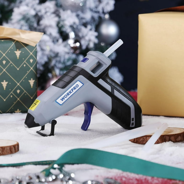  WORKPRO Cordless Hot Glue Gun, Fast Preheating Glue Gun Kit  with 20 Pcs Premium Mini Glue Gun Sticks, Smart-Power-off Hot Melt Glue Gun  Built-in 2600 mAh Lithium-ion (Upgraded Version) : Arts