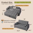 thumbnail image 3 of 48''W Sleeper Sofa Bed with Large Storage, Lofka Convertible Pull Out Couch Futon for for Living Room, Apartment (Darkgrey, Loveseat) Side Pockets, Adjustable Backrest, Pull-Out Bed, Easy Assembly, 3 of 14