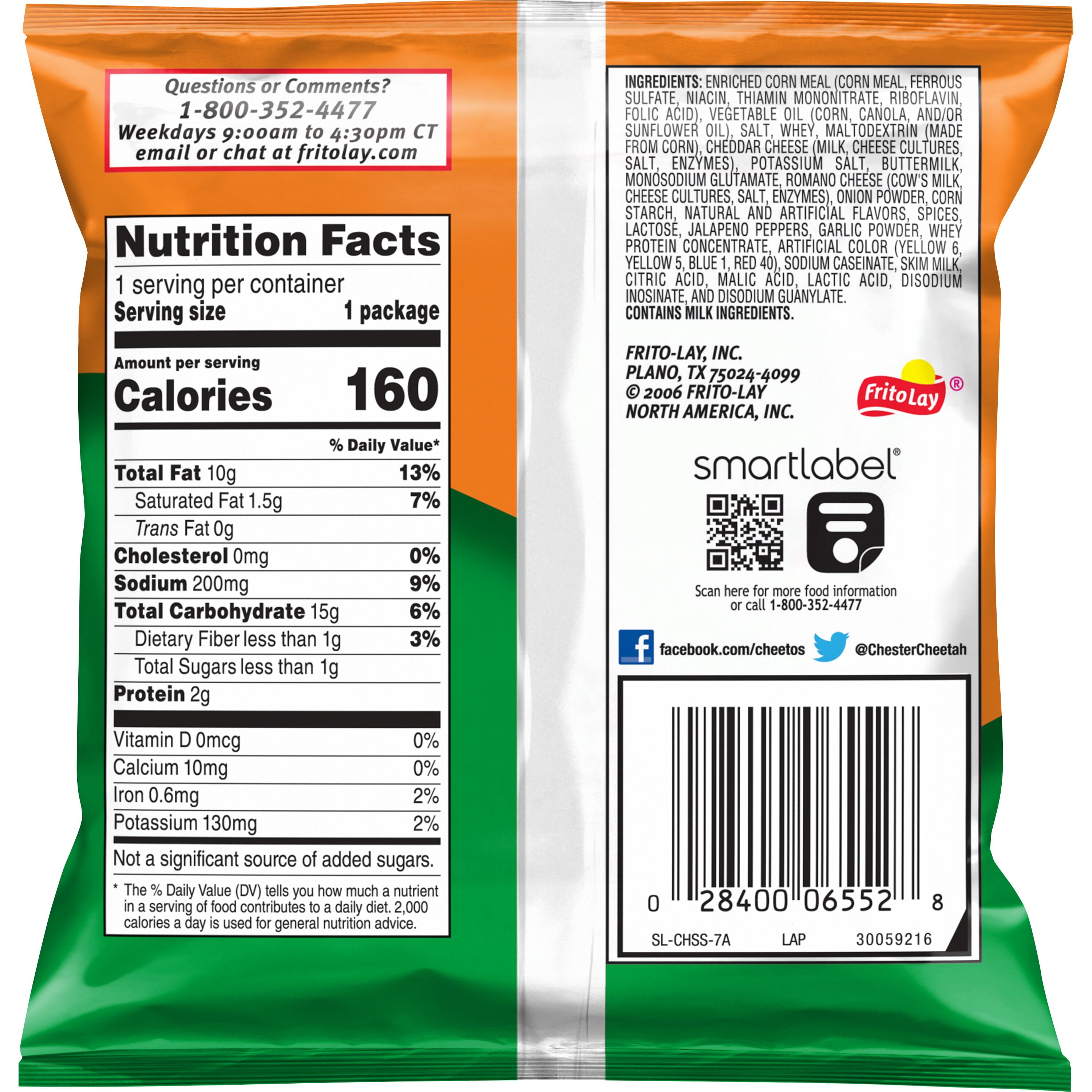 Cheetos Crunchy Cheddar Jalapeño Flavored Cheese Flavored Snacks, 1 Ounce