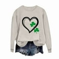 thumbnail image 5 of JTZGDY St. Patrick's Day Green Shirts for Women Cute Shamrock Heart Print Long Sleeve Crewneck Pullover Sweatshirts Fashion Holiday Graphic T-Shirts Trendy Cozy Outfit Clothes A-Khaki XL, 5 of 8