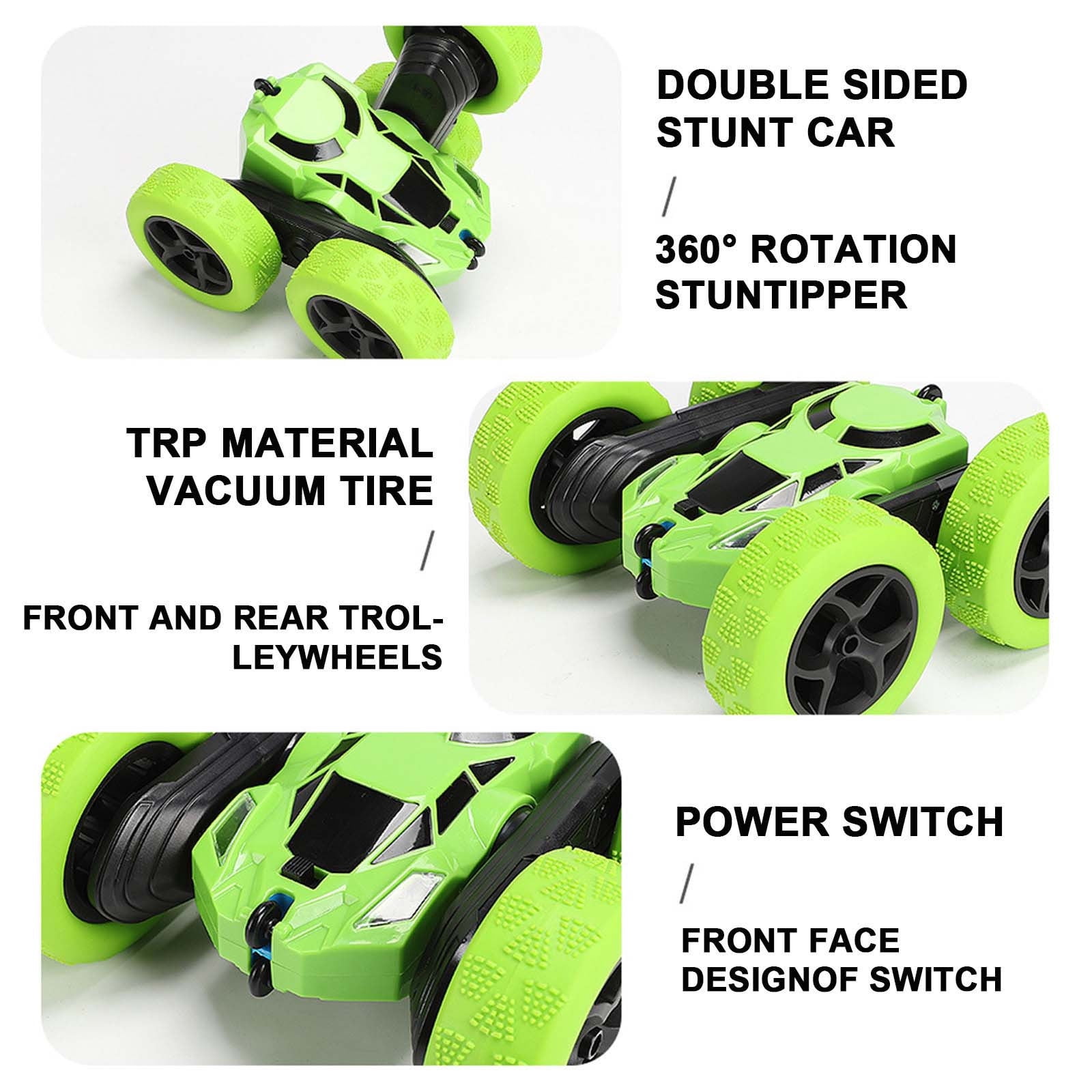 Green Green Rechargeable Double Sided Stunt Car 360 Degree Rolling Tumbling Rc Car With Lights Remote Control Toy