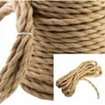 thumbnail image 2 of Heavy Duty Natural Jute Fiber Twisted Design, Multi Purpose Biodegradable Thick Twine Rope For Industrial Packing Materials, 32.8 Feet Long, 2 of 5