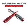 thumbnail image 6 of 20 Pc Solid Spike Lug Nuts Kit Red 1/2" With Key, 6 of 6