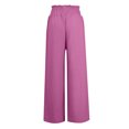 thumbnail image 4 of Womens High Waisted Trousers Loose Wide Leg Drawstring Palazzo Trousers 2024 Fashion Comfy Summer Travel Trousers Ladies Casual Plain Lounge Long Pants with Pockets, 4 of 4