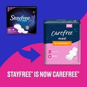 Stayfree Ultra Thin Pads with Wings, Unscented, Overnight, 28 Ct