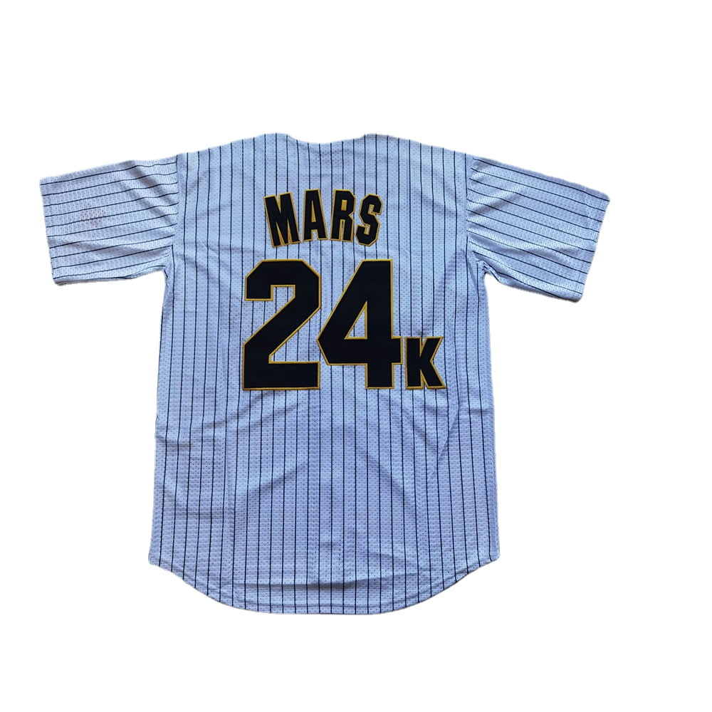 Bruno Mars 24K Hooligans Men's Baseball Jersey Stitched White 