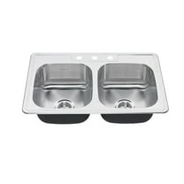 American Standard Colony Pro Drop-In Stainless Steel 33 in. 3-Hole Double Bowl Kitchen Sink Kit