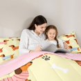 thumbnail image 4 of Homewish Kawaii Dachshund Twin Comforter Sets,Dog Paw Bone Prints Bedding Set,Yellow,Pink Reversible,2-Piece,1 Comforter and 1 Pillowcase, 4 of 7