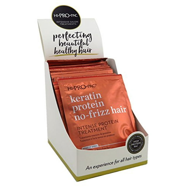 Hi-Pro-Pac Kératine Protéine Anti-Frisottis Traitement Protéiné Intense pour Cheveux Sachets de 1,75 Once (12 Pcs) (51 ml)