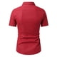 thumbnail image 4 of Blusa y camisa de manga corta con cuello vuelto para hombre, informal, de color liso, con botones, bolsillo y solapa, a la moda, de manga corta, 4 of 5