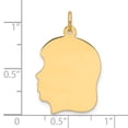 thumbnail image 2 of 17.5mm 14k Solid Yellow Gold Plain Medium .018 Gauge Facing Left Engravable Head Charm Pendant Necklace for Women, 2 of 2
