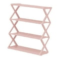 thumbnail image 1 of simhoa 4 Tiers x Shaped Shoe Storage Rack Multifunctional Simple Assembly Dustproof Pink, 1 of 8