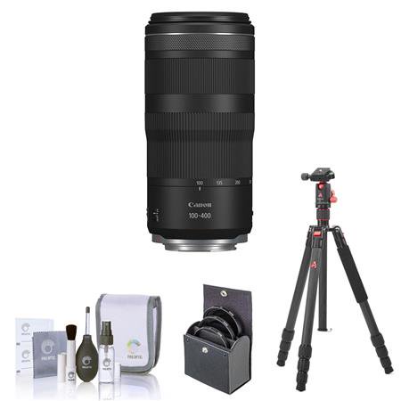 RF 100-400mm f/5.6-8 IS USM Lens, Bundle with 3Pod TREK Series Tripod, 67mm Filter Kit and Cleaning Kit