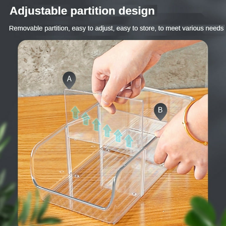 The Oniriq  Stackable Clear Bins with Removable Dividers - Food