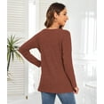 thumbnail image 5 of ANYJOIN Long Sleeve Shirts for Women Square Neck Fall Tops Lightweight Tunic Sweaters, 5 of 5