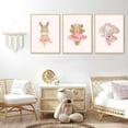 thumbnail image 3 of Pink Ballerina Animals Canvas Wall Hieng Cute Elephant Bunny Bear Wall Decor Pictures Nursery Baby Room Posters Prints for Girls Room Bedroom Home Decoration, 3 of 6