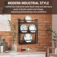 thumbnail image 4 of 3-Tier Wall Mounted Plate Display Rack – Industrial Matte Black Metal & Dark Burnt Wood Storage for Plates, Decorative Plate Holder for Kitchen or Dining Room, 4 of 4