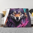 thumbnail image 1 of Balery Colorful Wolf Head A Manta de Franela con Dibujo, Lujo Ultra Suave y Cálido, Antipelusa y Resistente a las Arrugas para Cama, Sofá, Camping -60"x50", 1 of 6