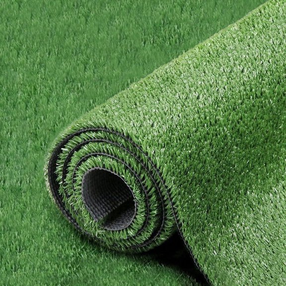 Goasis Lawn Artificial Grass Rug, 10x10 FT (100 Square FT) Synthetic Artificial Grass Turf, Indoor Outdoor Garden Balcony Lawn Landscape Faux Grass Rug with Drainage Holes