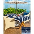 thumbnail image 5 of nqOlkjepod Navy Blue Anchor Outdoor Tablecloth with Umbrella Hole & Zipper, Nautical White Horizontal Striped Rectangle Table Cover 60x84 Inch, Dining Waterproof Table Cloth Protector for Patio, 5 of 7