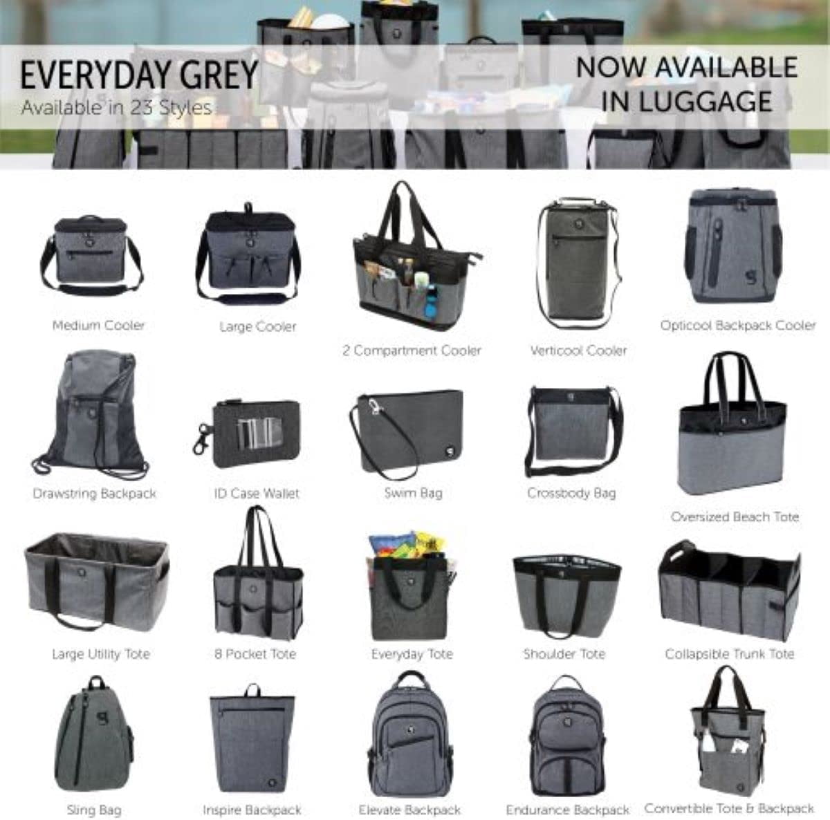 Geckobrands Large 15 Bottle / 24 Can Cooler Everyday Grey