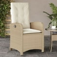 thumbnail image 1 of vidaXL Reclining Garden Chair with Cushions Beige Poly Rattan, 1 of 5