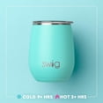 thumbnail image 3 of Swig Life Taza de vino sin tallo de 14 oz, vaso de vino aislado con tapa, copa de vino de acero inoxidable, vaso de viaje aislado reutilizable, copa de vino aislada de 14 oz con tapa (Caliente), 3 of 5