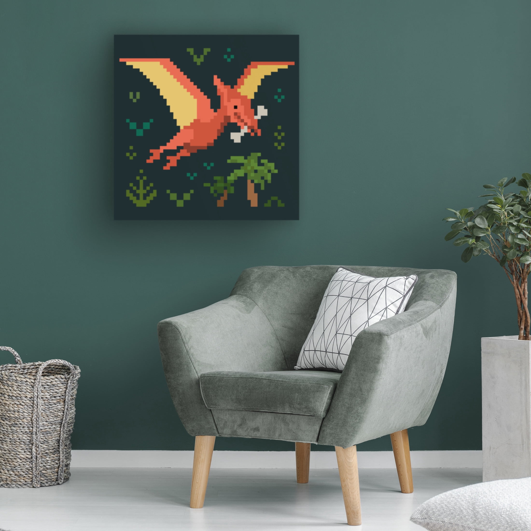 Trademark Fine Art Victoria Barnes  Pixel Dinos III Canvas Wall Art