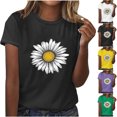 thumbnail image 1 of Fiudx Ofertas Del Día Top de Manga Corta con Cuello Redondo y Estampado Informal para Mujer, 1 of 3