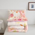 thumbnail image 5 of Manfei Pink Flowers Blossom King Size Comforter Sets,Cute Fall Pumpkin Comforters King Size,Pink Reversible,3-Piece,1 Comforter and 2 Pillowcases, 5 of 7