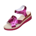 thumbnail image 3 of Domuza Women Orthopedic Wedge Platform Sandals, Adjustable Strap Non Slip Breathable Thick Sole Summer Casual Shoes Purple 5.5（EU-36）, 3 of 6