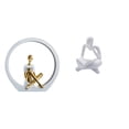 thumbnail image 1 of Figura de niña pensadora, estatua de mujer, centro de mesa, dormitorio, regalo para lectores, estantería, escultura abstracta de granja, estante versá, 1 of 8